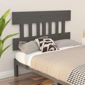 Solid gray pine wood bed headboard 203.5x3x81 cm by vidaXL, Headboards and footboards - Ref: Foro24-819142, Price: 40,99 €, D...