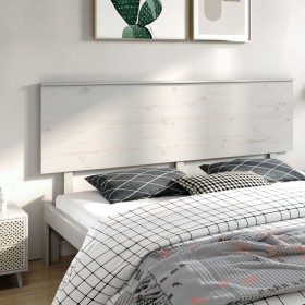 Solid white pine wood bed headboard 204x6x82.5 cm by vidaXL, Headboards and footboards - Ref: Foro24-819191, Price: 62,99 €, ...