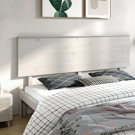 Solid white pine wood bed headboard 204x6x82.5 cm by vidaXL, Headboards and footboards - Ref: Foro24-819191, Price: 62,39 €, ...