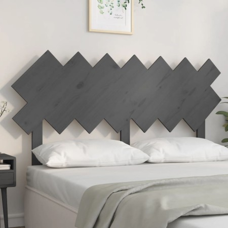 Solid gray pine wood bed headboard 151.5x3x81 cm by vidaXL, Headboards and footboards - Ref: Foro24-819227, Price: 48,99 €, D...