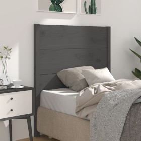 Solid gray pine wood headboard 96x4x100 cm by vidaXL, Headboards and footboards - Ref: Foro24-818702, Price: 45,99 €, Discoun...