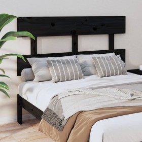 Solid black pine wood bed headboard 144x3x81 cm by vidaXL, Headboards and footboards - Ref: Foro24-819074, Price: 28,51 €, Di...