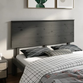 Solid gray pine wood bed headboard 164x6x82.5 cm by vidaXL, Headboards and footboards - Ref: Foro24-819182, Price: 57,99 €, D...