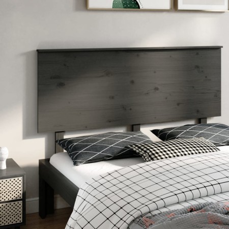 Solid gray pine wood bed headboard 154x6x82.5 cm by vidaXL, Headboards and footboards - Ref: Foro24-819177, Price: 64,99 €, D...