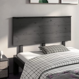 Solid gray pine wood bed headboard 124x6x82.5 cm by vidaXL, Headboards and footboards - Ref: Foro24-819162, Price: 38,99 €, D...