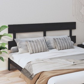 Solid black pine wood bed headboard 204x3x81 cm by vidaXL, Headboards and footboards - Ref: Foro24-819094, Price: 38,99 €, Di...