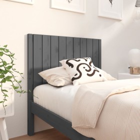 Solid gray pine wood bed headboard 95.5x4x100 cm by vidaXL, Headboards and footboards - Ref: Foro24-818852, Price: 34,99 €, D...