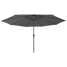 Garden umbrella with LED lights metal pole 400cm anthracite by vidaXL, Umbrellas - Ref: Foro24-312532, Price: 98,72 €, Discou...