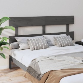 Solid gray pine wood bed headboard 154x3x81 cm by vidaXL, Headboards and footboards - Ref: Foro24-819077, Price: 41,99 €, Dis...