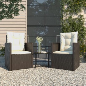 Garden furniture with cushions 3 pieces black synthetic rattan by vidaXL, Garden sets - Ref: Foro24-319192, Price: 134,99 €, ...