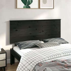 Solid black pine wood bed headboard 144x6x82.5 cm by vidaXL, Headboards and footboards - Ref: Foro24-819174, Price: 41,99 €, ...