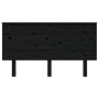 Solid black pine wood bed headboard 144x6x82.5 cm by vidaXL, Headboards and footboards - Ref: Foro24-819174, Price: 50,48 €, ...