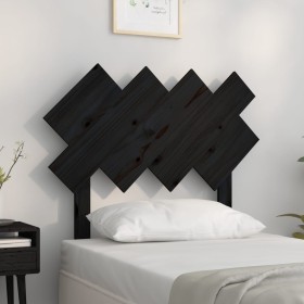 Solid black pine wood bed headboard 92x3x81 cm by vidaXL, Headboards and footboards - Ref: Foro24-819204, Price: 22,02 €, Dis...