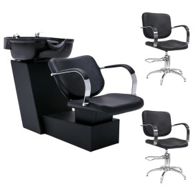 Lavacabezas y sillones de peluquería de cuero sintético de vidaXL, Sillas de peluquería - Ref: Foro24-3100529, Precio: 945,99...