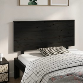 Solid black pine wood bed headboard 139x6x82.5 cm by vidaXL, Headboards and footboards - Ref: Foro24-819169, Price: 57,99 €, ...