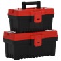 Set of 2-piece black and red polypropylene tool boxes by vidaXL, Toolboxes - Ref: Foro24-152102, Price: 28,42 €, Discount: %