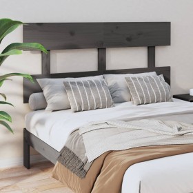 Solid gray pine wood bed headboard 124x3x81 cm by vidaXL, Headboards and footboards - Ref: Foro24-819062, Price: 25,99 €, Dis...