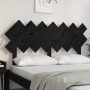 Solid black pine wood bed headboard 141x3x80.5 cm by vidaXL, Headboards and footboards - Ref: Foro24-819224, Price: 32,92 €, ...