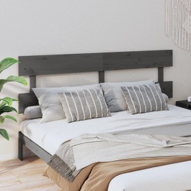 Solid gray pine wood bed headboard 184x3x81 cm by vidaXL, Headboards and footboards - Ref: Foro24-819087, Price: 46,77 €, Dis...