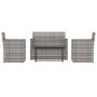 Garden furniture with cushions 4 pieces gray synthetic rattan by vidaXL, Garden sets - Ref: Foro24-319195, Price: 169,88 €, D...