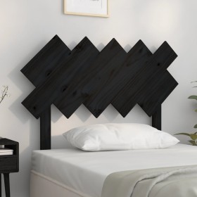 Solid black pine wood bed headboard 104x3x80.5 cm by vidaXL, Headboards and footboards - Ref: Foro24-819209, Price: 26,99 €, ...