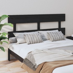 Solid black pine wood bed headboard 164x3x81 cm by vidaXL, Headboards and footboards - Ref: Foro24-819084, Price: 37,66 €, Di...