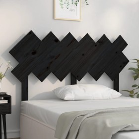 Solid black pine wood bed headboard 132x3x81 cm by vidaXL, Headboards and footboards - Ref: Foro24-819219, Price: 31,13 €, Di...