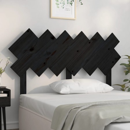 Solid black pine wood bed headboard 132x3x81 cm by vidaXL, Headboards and footboards - Ref: Foro24-819219, Price: 42,10 €, Di...