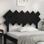 Solid black pine wood bed headboard 132x3x81 cm by vidaXL, Headboards and footboards - Ref: Foro24-819219, Price: 42,10 €, Di...