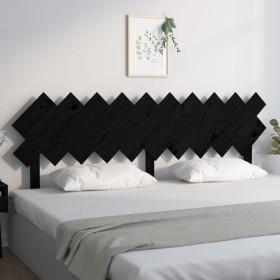 Solid black pine wood bed headboard 196x3x80.5 cm by vidaXL, Headboards and footboards - Ref: Foro24-819244, Price: 39,99 €, ...