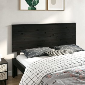 Solid black pine wood bed headboard 164x6x82.5 cm by vidaXL, Headboards and footboards - Ref: Foro24-819184, Price: 54,99 €, ...