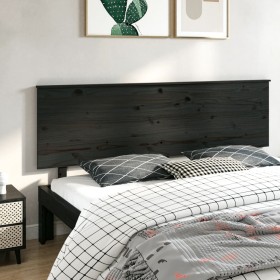 Cabecero de cama madera maciza de pino negro 204x6x82,5 cm de vidaXL, Cabeceros y pies de cama - Ref: Foro24-819194, Precio: ...