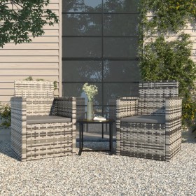 Garden furniture with cushions 3 pieces gray synthetic rattan by vidaXL, Garden sets - Ref: Foro24-319191, Price: 105,28 €, D...