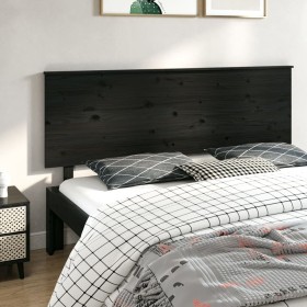 Solid black pine wood bed headboard 184x6x82.5 cm by vidaXL, Headboards and footboards - Ref: Foro24-819189, Price: 65,99 €, ...