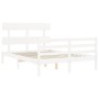 White solid wood bed frame with headboard 120x200 cm by vidaXL, Beds and slatted bases - Ref: Foro24-3195087, Price: 116,50 €...