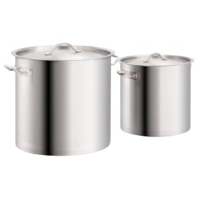 2-piece stainless steel pot set 50/25 L by vidaXL, tall pots - Ref: Foro24-51681, Price: 190,99 €, Discount: %