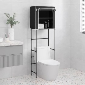 2-level black iron shelf above toilet 56x30x170 cm by vidaXL, Towel racks - Ref: Foro24-343140, Price: 13,66 €, Discount: %