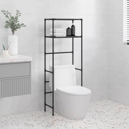 2-tier shelf above black iron toilet 53.5x28x143 cm by vidaXL, Towel racks - Ref: Foro24-343133, Price: 20,30 €, Discount: %