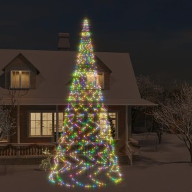 Weihnachtsbaum am Fahnenmast 3000 bunte LEDs 800 cm von vidaXL, Weihnachtsbeleuchtung - Ref: Foro24-343549, Preis: 234,93 €, ...