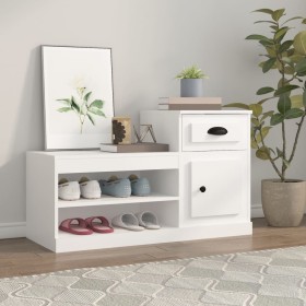 White plywood shoe cabinet 100x42x60 cm by vidaXL, Shoe racks and shoe organizers - Ref: Foro24-816416, Price: 59,48 €, Disco...