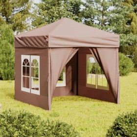 Carpa de fiesta plegable con paredes laterales gris taupe 2x2 m de vidaXL, Carpas y cenadores - Ref: Foro24-93505, Precio: 11...