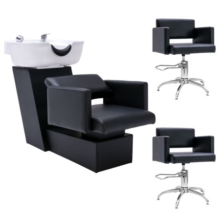 Waschbecken und Friseurstühle aus Kunstleder von vidaXL, Friseurstühle - Ref: Foro24-3100534, Preis: 980,99 €, Rabatt: %