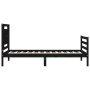 Estructura de cama con cabecero madera maciza negro 100x200 cm de vidaXL, Camas y somieres - Ref: Foro24-3194045, Precio: 123...