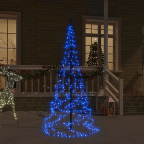 Weihnachtsbaum am Fahnenmast 200 LED blau 180 cm von vidaXL, Weihnachtsbeleuchtung - Ref: Foro24-343536, Preis: 33,99 €, Raba...