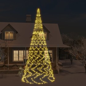 Weihnachtsbaum am Fahnenmast 3000 warmweiße LEDs 800 cm von vidaXL, Weihnachtsbeleuchtung - Ref: Foro24-343546, Preis: 274,99...