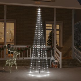 Árbol de Navidad en asta de bandera 310 LED blanco frío 300 cm de vidaXL, Luces de Navidad - Ref: Foro24-343523, Precio: 45,6...