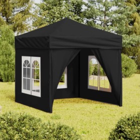 Carpa para fiestas plegable con paredes laterales negro 2x2 m de vidaXL, Carpas y cenadores - Ref: Foro24-93504, Precio: 118,...