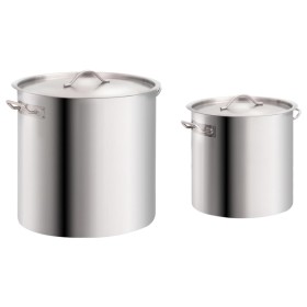 2-piece stainless steel pot set 71/36 L by vidaXL, tall pots - Ref: Foro24-51682, Price: 168,99 €, Discount: %