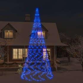 Árbol de Navidad en asta de bandera 3000 LED azul 800 cm de vidaXL, Luces de Navidad - Ref: Foro24-343548, Precio: 191,99 €, ...