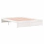 Estructura de cama madera maciza de pino blanco 135x190 cm de vidaXL, Camas y somieres - Ref: Foro24-833232, Precio: 179,10 €...